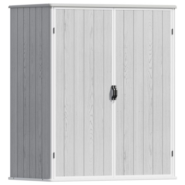 5x3 Plastic Outdoor Storage Shed with Lockable Door, Gray