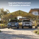Belutku 20x20 ft Outdoor Metal Carport, Black - Image 6