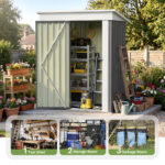 5x3 Metal Shed with Floor Frame, Gray - Image 6