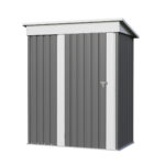 5x3 Metal Shed with Floor Frame, Gray