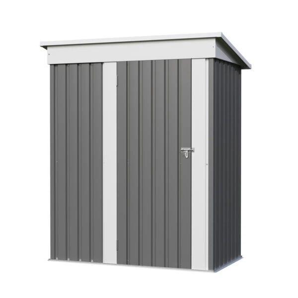 5x3 Metal Shed with Floor Frame, Gray