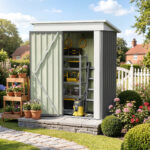 5x3 Metal Shed with Floor Frame, Gray - Image 2