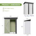 5x3 Metal Shed with Floor Frame, White - Image 3