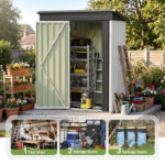 5x3 Metal Shed with Floor Frame, White - Image 6