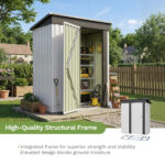 5x3 Metal Shed with Floor Frame, White - Image 5