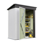 5x3 Metal Shed with Floor Frame, White - Image 8