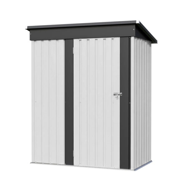 5x3 Metal Shed with Floor Frame, White