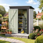 5x3 Metal Shed with Floor Frame, White - Image 2