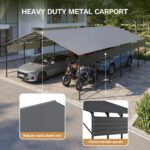 Belutku 20x30 ft Outdoor Metal Carport, Black - Image 5