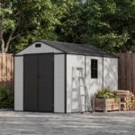 8x10 Plastic Storage Shed with Window and Lockable Door, Gray - Image 7