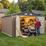 10x12 Metal Shed with Vents, Brown - Image 10