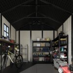 Kick-it 8x8 Plastic Storage Shed with Floor and Windows, Gray & Beige - Image 9