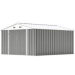 10x12 Metal Shed with Vents, Gray