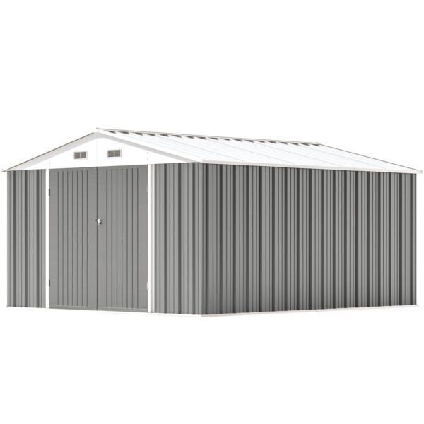 10x12 Metal Shed with Vents, Gray