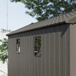 Kick-it 8x12 Plastic Storage Shed with Floor, Brown - Image 9
