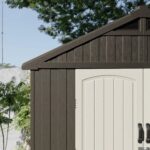 Kick-it 8x8 Plastic Storage Shed with Floor, Brown - Image 5