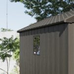 Kick-it 8x8 Plastic Storage Shed with Floor, Brown - Image 6