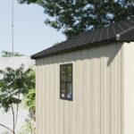 Kick-it 8x8 Plastic Storage Shed with Floor and Windows, Gray & Beige - Image 7
