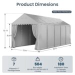 13x32ft PE Carport and Storage Shed - Image 7
