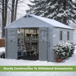 10x12ft Plastic Storage Shed with Skylight, Lockable Door & Windows - Image 4