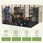 10x12ft Plastic Storage Shed with Skylight, Lockable Door & Windows - Image 8