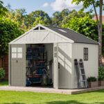 10x8 FT Kick-it Plastic Storage Shed with Skylight & Windows - Image 2