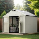 10x8 FT Kick-it Plastic Storage Shed with Skylight & Windows - Image 9