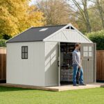 10x8 FT Kick-it Plastic Storage Shed with Skylight & Windows - Image 10