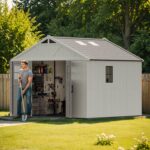 10x10 FT Plastic Storage Shed with Skylight & Windows & Lock - Image 2