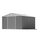 10x10 Metal Storage Shed with Weather-Resistance, Gray