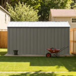 10x12 Metal Shed with Vents, Gray - Image 7