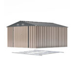 10x12 Metal Shed with Floor Frame, Brown