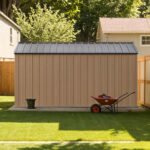 10x12 Metal Shed with Floor Frame, Brown - Image 8