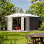 10x8 Metal Shed with Weather Resistance, Gray - Image 2