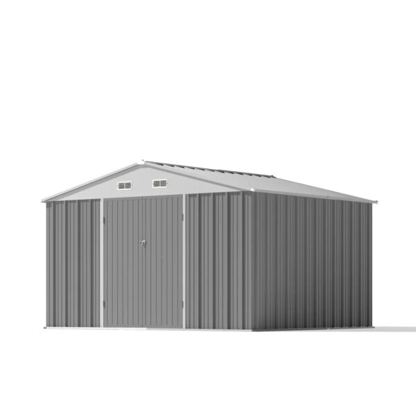 10x8 Metal Shed with Weather Resistance, Gray