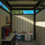 6x8 Metal Storage Shed with 7x8 Pergola Covered Porch - Image 10
