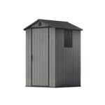 Fit-it 4x4 Plastic Storage Garden Shed, Dark Gray