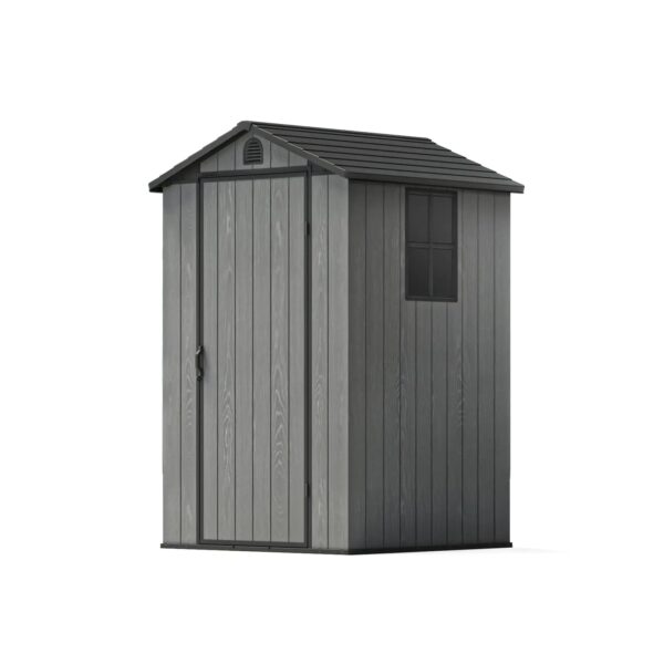 Fit-it 4x4 Plastic Storage Garden Shed, Dark Gray