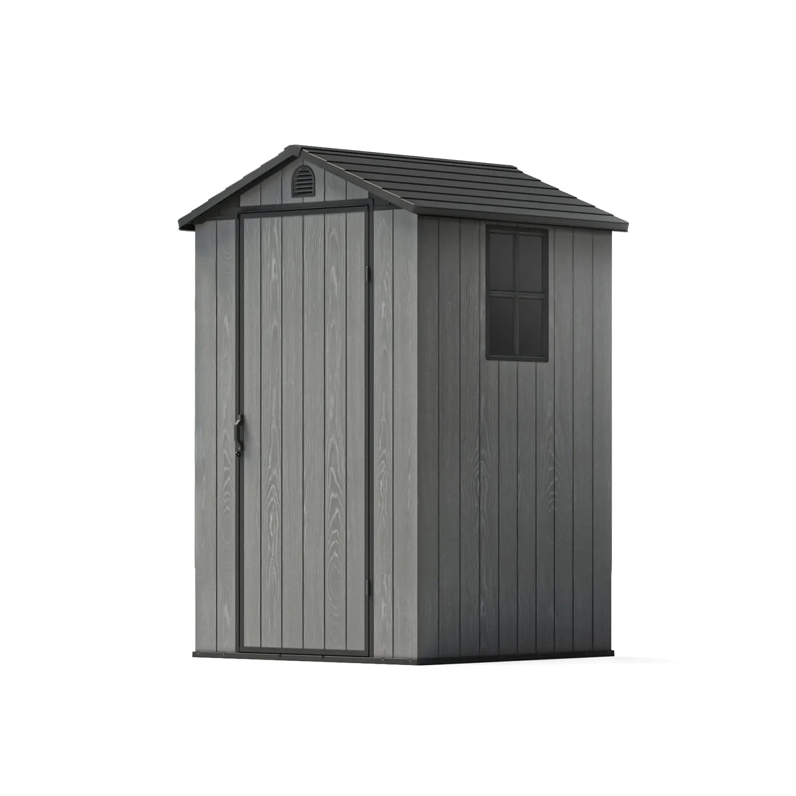 patiowell-4x4-plastic-shed-main-min Fit-it 4x4 Plastic Storage Garden Shed, Dark Gray - Image 1