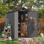 Fit-it 4x6 Plastic Storage Shed for Bike, Dark Gray - Image 2