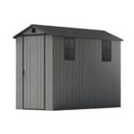 4x8 Plastic Storage Shed, Dark Gray