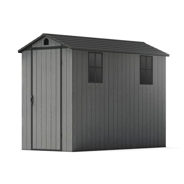 4x8 Plastic Storage Shed, Dark Gray