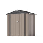 6x4 Metal Shed with Peak Roof (Brown)