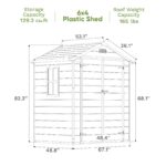 6x4 Plastic Storage Shed with Floor - Image 3