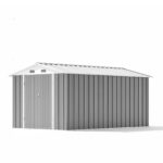 8x12 Metal Storage Shed, Gray