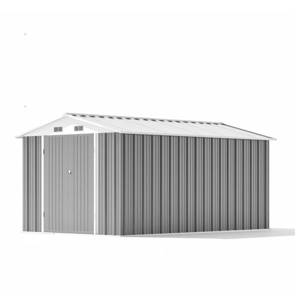 8x12 Metal Storage Shed, Gray