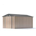 8x12 Metal Storage Shed, Brown