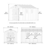 Kick-it 8x12 Plastic Storage Shed with Floor, Brown - Image 3