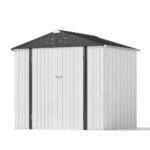 8x6 Metal Shed with Peak Roof (White)