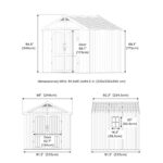 Kick-it 8x8 Plastic Storage Shed with Floor and Windows, Gray & Beige - Image 3